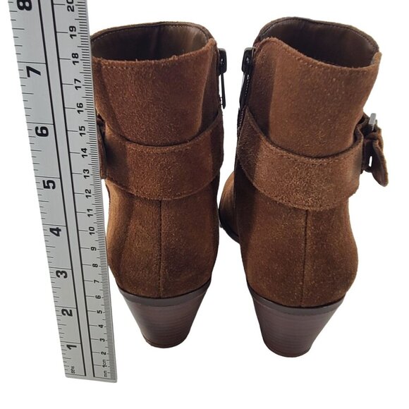 Sam Edelman Womens Lynne Boot Size  6.5 Camel Suede Block Heel Ankle Strap Boho - Picture 5 of 11